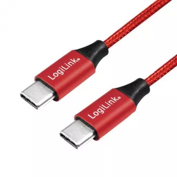 LOGILINK CU0156 LOGILINK - Laidas USB 2.0, USB-C vyriškas į USB-C vyrišką, Raudonas, 1 m