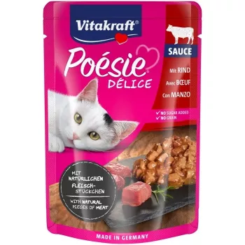 Šlapias ėdalas katėms Vitakraft Poésie Delice su jautiena, 85 g paketėlis