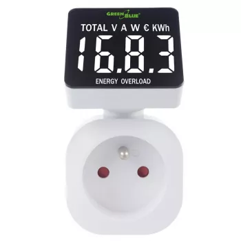 Energijos matuoklis GreenBlue GB620E 220V, 16A, kištukinis galios/energijos monitorius
