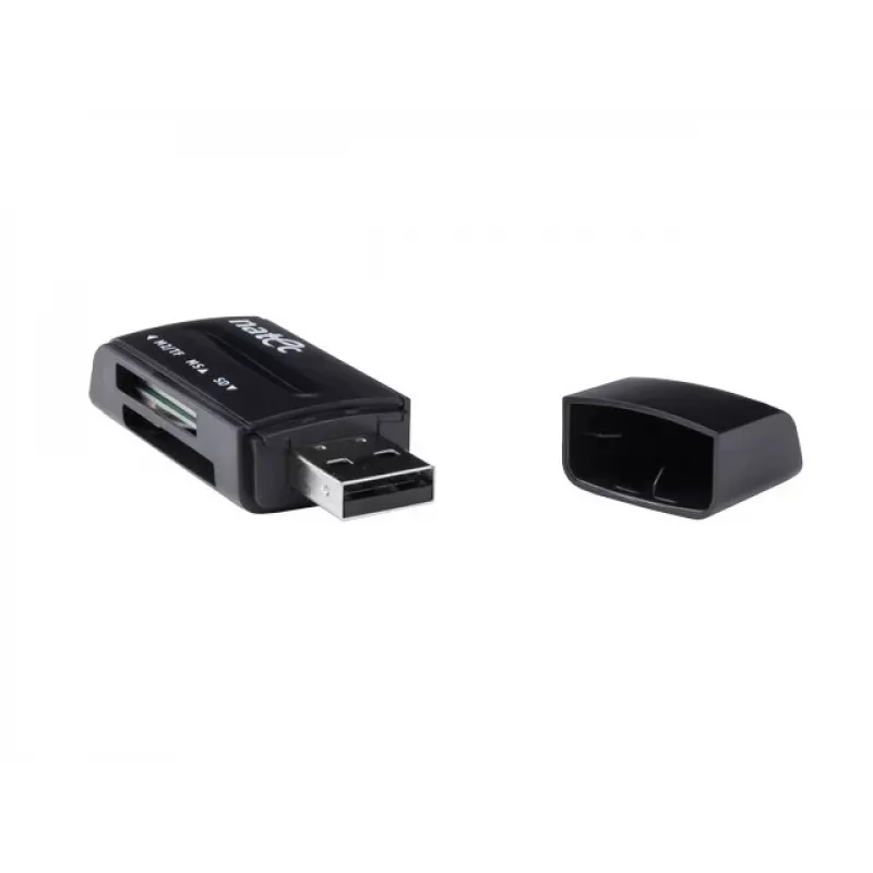 Natec MINI ANT 3 USB 2.0 kortelių skaitytuvas (SD, SDHC, MMC, M2, microSD), juodas (NCZ-0560)