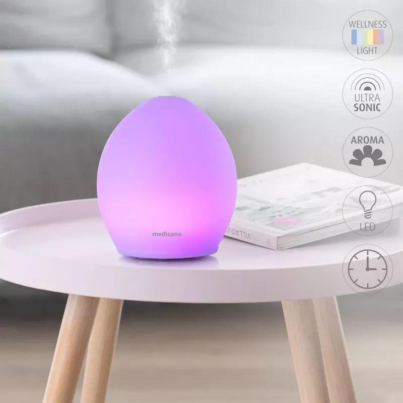 Ultragarsinis aromadifuzorius Medisana AD 635 – 0,1 L talpa, LED spalvų kaita, 12 W, 100–240 V