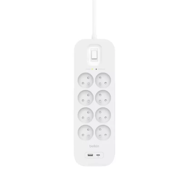 Apsauginis įtampos stabilizatorius Belkin SRB003CA2M 8 AC lizdai 900 J balta 2 m