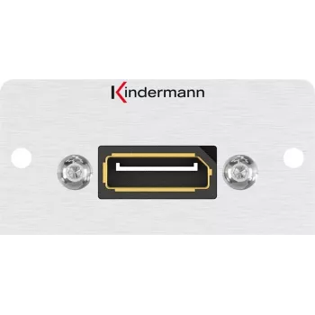 Kindermann Konnect 50 alu pusės dydžio adapterio plokštė - modulinė snap-in - DisplayPort - anoduotas aliuminis (7444000888)