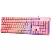 Deltaco GAM-021-RGB-P-DE - pilno dydžio (100%) klaviatūra - USB - membraniniai klavišai - QWERTZ - rožinė