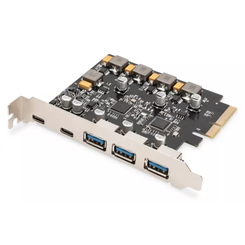 PCIe kortelė Digitus 2x USB-C 3x USB-A