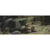 Tunelinė palapinė Easy Camp Pasvik 4 – 4 vietų, kietas rėmas, 3 m vandens stulpelio stogas, aliumininiai stulpai, tamsiai žalia, 2350×4050×1200 mm
