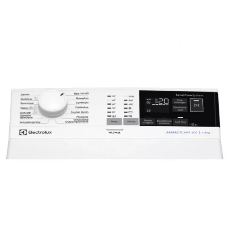 Skalbimo mašina su viršutiniu pakrovimu Electrolux EW6TN4062P, 6 kg, 1000 aps/min, 40 l/cycle, 890x400x600 mm, balta