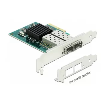 DeLOCK 90480 vidinė PCIe tinklo sąsajos plokštė su dviem SFP prievadais, 1 Gbps