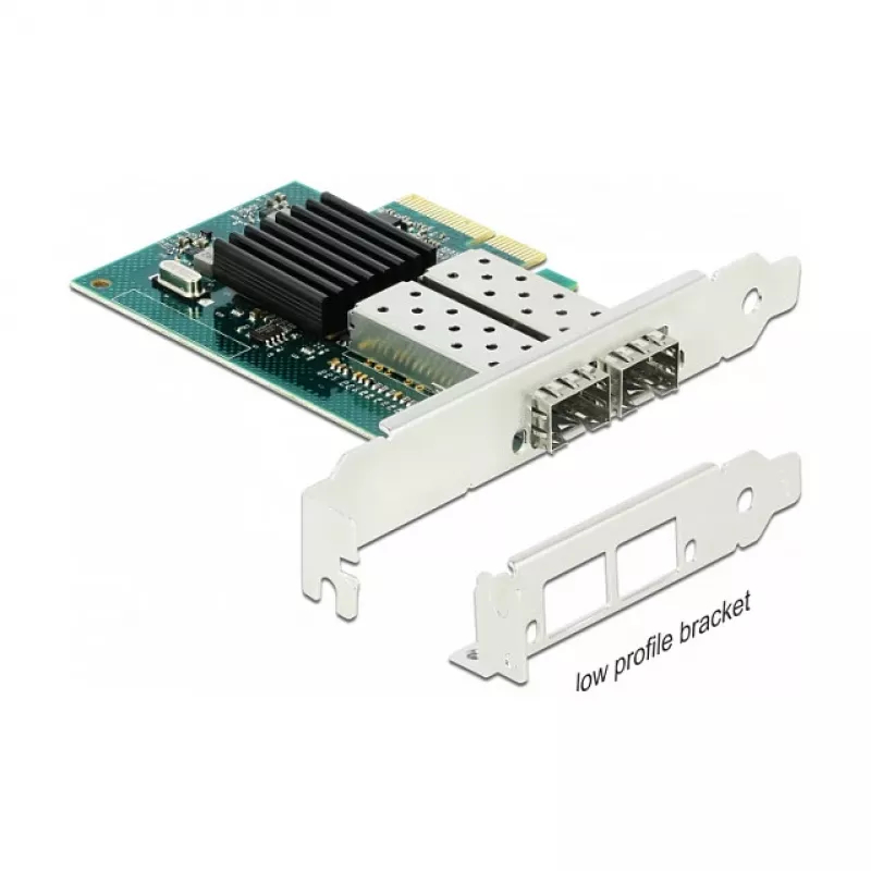 DeLOCK 90480 vidinė PCIe tinklo sąsajos plokštė su dviem SFP prievadais, 1 Gbps