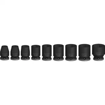 Impaktinių lizdų rinkinys Bosch 3/8 colio, 9 dalių, juodas, standartinis