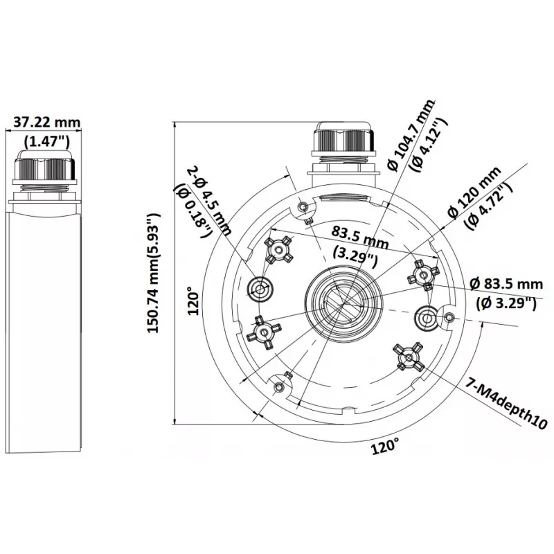 Jungiamoji dėžutė Hikvision DS-1280ZJ-DM46 (juoda)