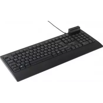 Renkforce RF-CKB-200 USB klaviatūra vokiečių QWERTZ, juoda su išmaniąja kortelių skaitytuvu (RF-CKB-200)