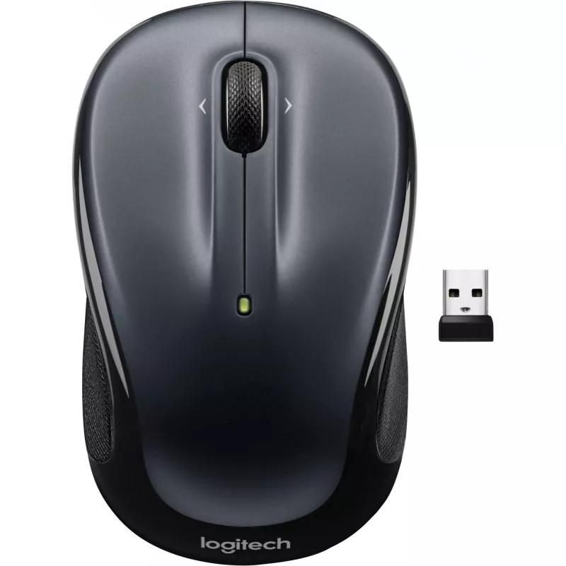 LOGITECH M325s pelė, dešinei ir kairei rankai, optinė, 5 mygtukai, belaidė 2,4 GHz, USB belaidis imtuvas, tamsiai pilka