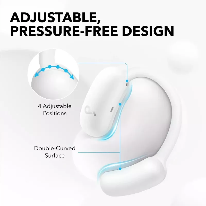 Ausinės Soundcore AeroFit 2, atviro tipo, belaidės Bluetooth, baltos