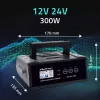 Akumuliatoriaus įkroviklis QOLTEC 52514 — 12V/24V, 25A, AGM/GEL/SLA akumuliatoriams su LCD ekranu