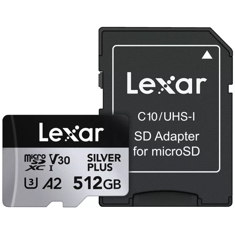 „Lexar“ 512GB UHS-I microSDXC SILVER PLUS atminties kortelė