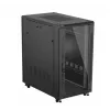 19 colių stelažinė spinta LANBERG 22U 600x1000 mm, juoda, stiklinės priekinės ir galinės durelės