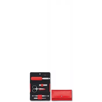 Manikiūro kelionių rinkinys ZWILLING Twinox 97092-002-0, raudonas odinis dėklas, 5 dalys