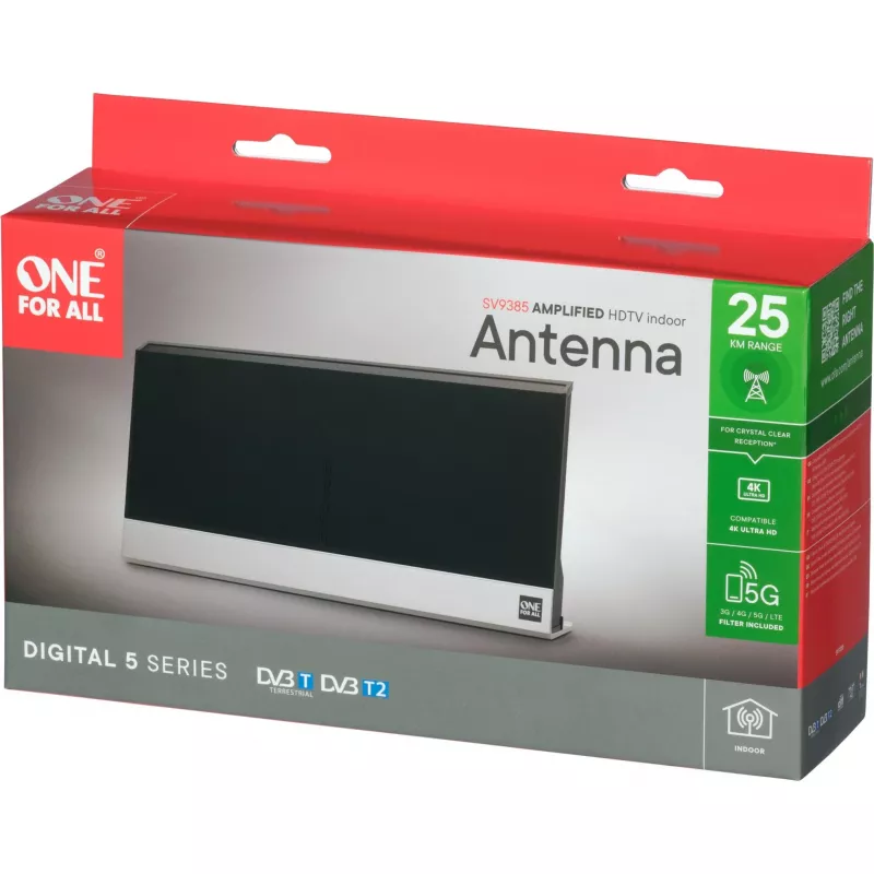 Vidinė antena One For All SV 9385 DVB-T DVB-T2 juoda