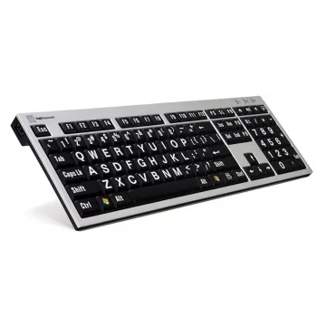Klaviatūra Logickeyboard LKB-LPRNTWB-AJPU Office USB prancūziška juoda sidabrinė