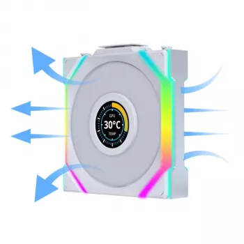 Ventiliatorius Lian Li UNI FAN SL Wireless LCD 120 12 cm Baltas 31 dB 51.45 cfm