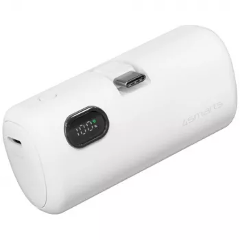 Power bank 4smarts 541657 5000 mAh Li‑Ion baltas USB‑C 2 prievadai PD 2.0 PPS Quick Charge 3.0 3.63 V