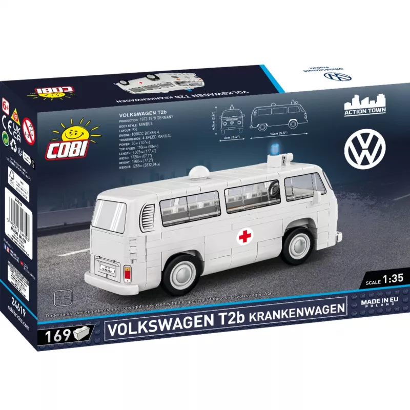 Cobi Modelio rinkinys Volkswagen T2b Greitosios pagalbos automobilis 1:35 skalė pilka
