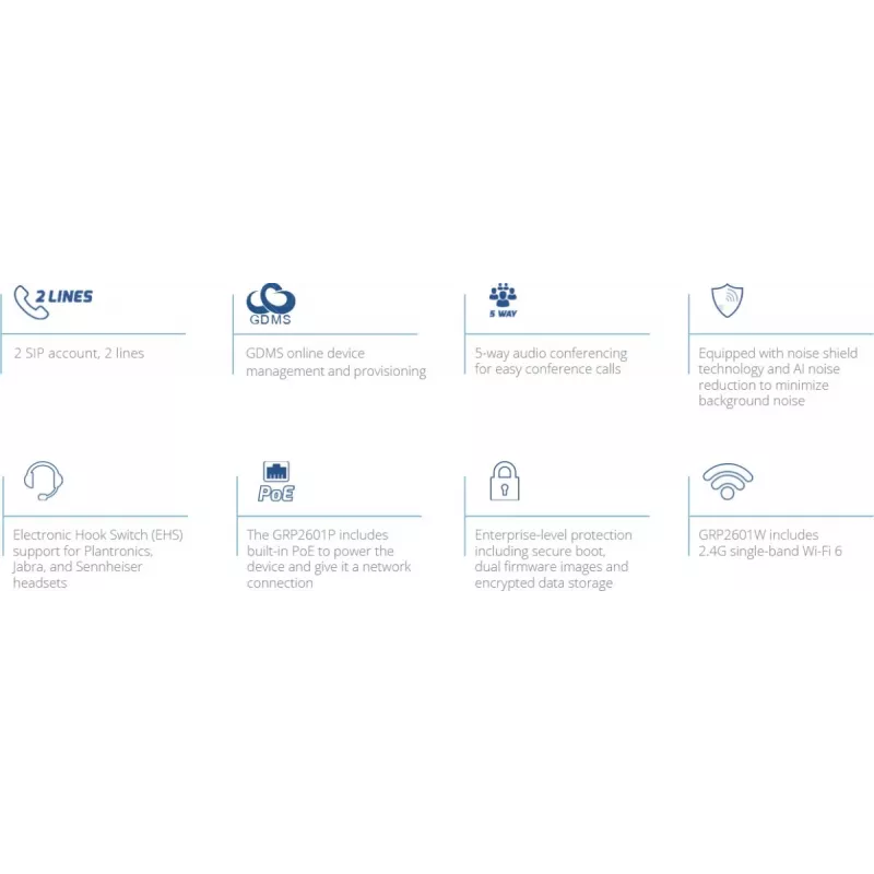 IP telefonas Grandstream Networks GRP2601 juodas