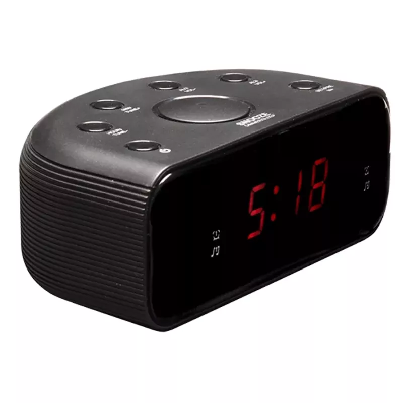 Radijo laikrodis Denver CR-430 analoginis ir skaitmeninis FM radijas LED ekranas juodas