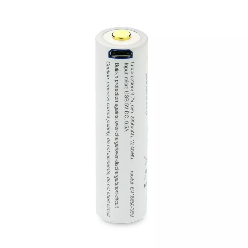 18650 Li-Ion 3,7V everActive 3500mAh baterija (1 vnt.) su mikro-USB ir apsauga