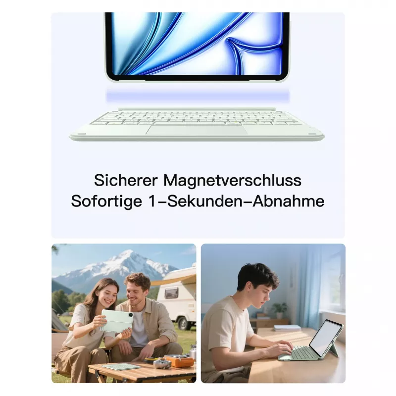 Inateck KB04122 klaviatūros dėklas su klaviatūra iPad 11, QWERTZ, žalias