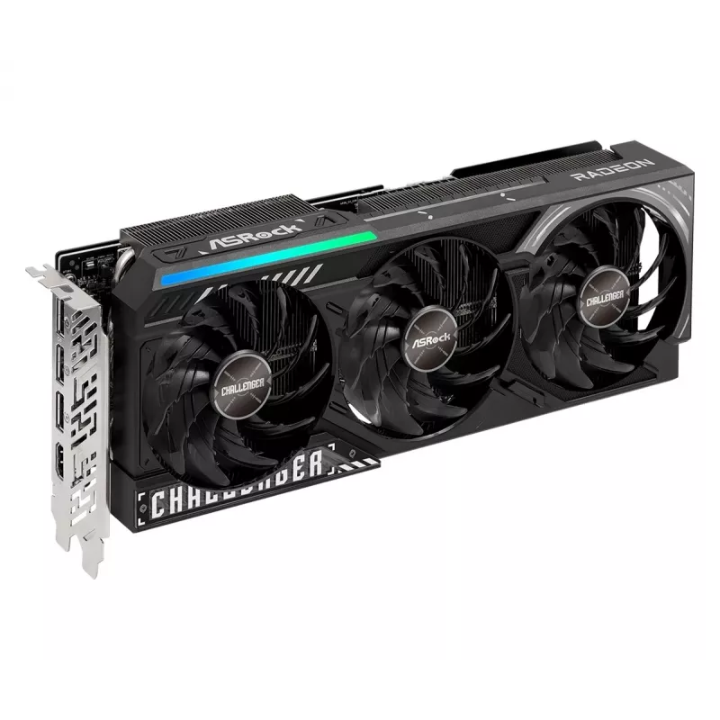 Vaizdo plokštė ASRock Challenger Radeon RX 9070 XT — 16 GB GDDR6, 256 bit, PCIe 5.0, 3 ventiliatorių aktyvus aušinimas