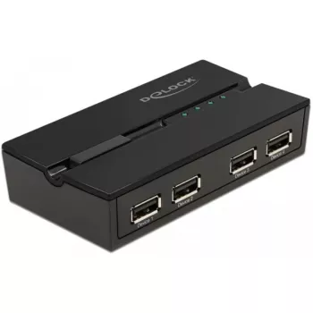DeLOCK 11494 USB jungiklis 4 kompiuteriams, USB 2.0, 0.48 Gbit/s, juodas