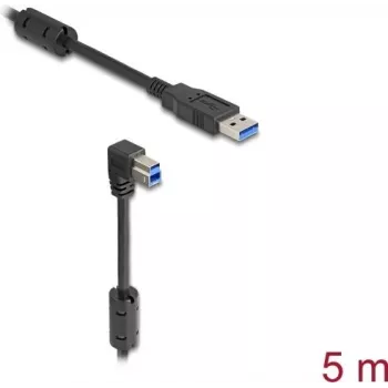 DeLOCK USB kabelis Type-A kištukas į Type-B kištuką 90° žemyn 5 m