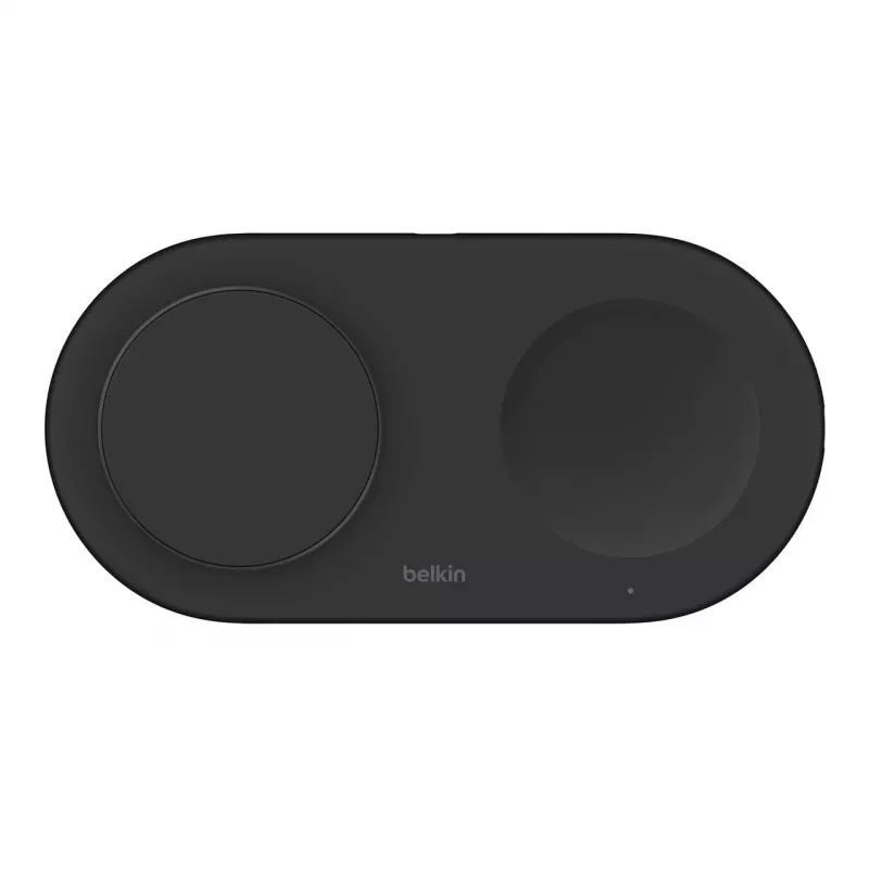 Belkin WIZ021VFBK - 2-in-1 belaidžio įkrovimo stotelė su Qi2 technologija 15 W, juoda