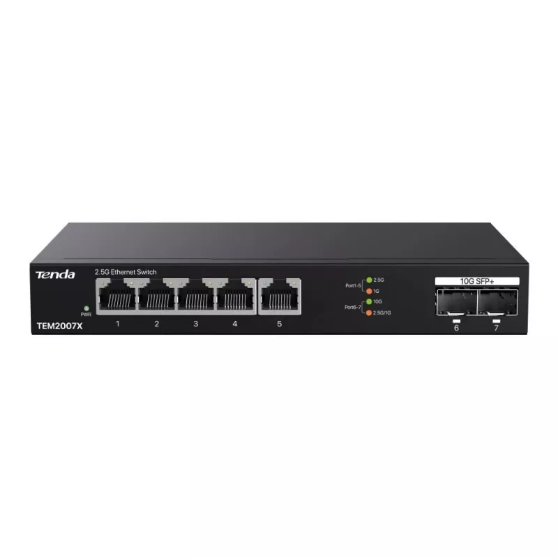 Tenda TEM2007X tinklo jungiklis 2.5G Ethernet 5 prievadai
