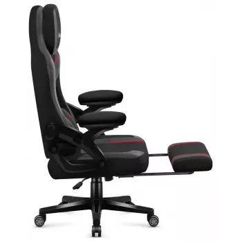 Žaidimų kėdė Huzaro Force 4.6 – audeklinė sėdynė, ergonomiška, reguliuojamas aukštis ir atlošas, juosmens atrama, 130 kg