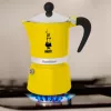Moka puodas Bialetti Rainbow Black Yellow, 1 puodeliui