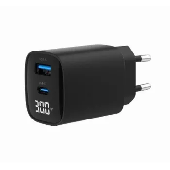 Mobiliojo įrenginio įkroviklis Gembird TA-UC-PDQC30LCD-BK-01 Greitas įkrovimas Juodas