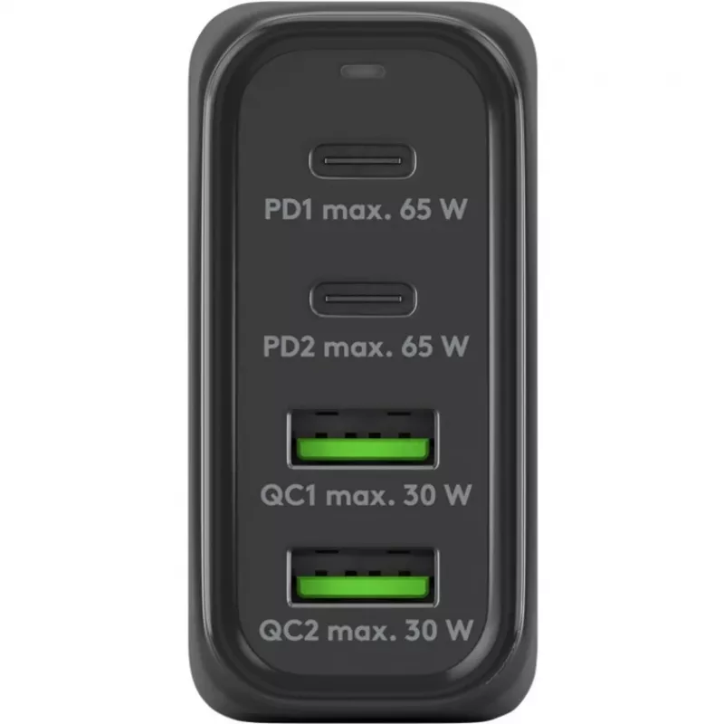 Goobay 64817 Įkroviklis mobiliesiems įrenginiams, ausinėms, išmaniesiems telefonams, planšetėms, juodas, AC greitasis įkrovimas, vidaus naudojimui (64817)