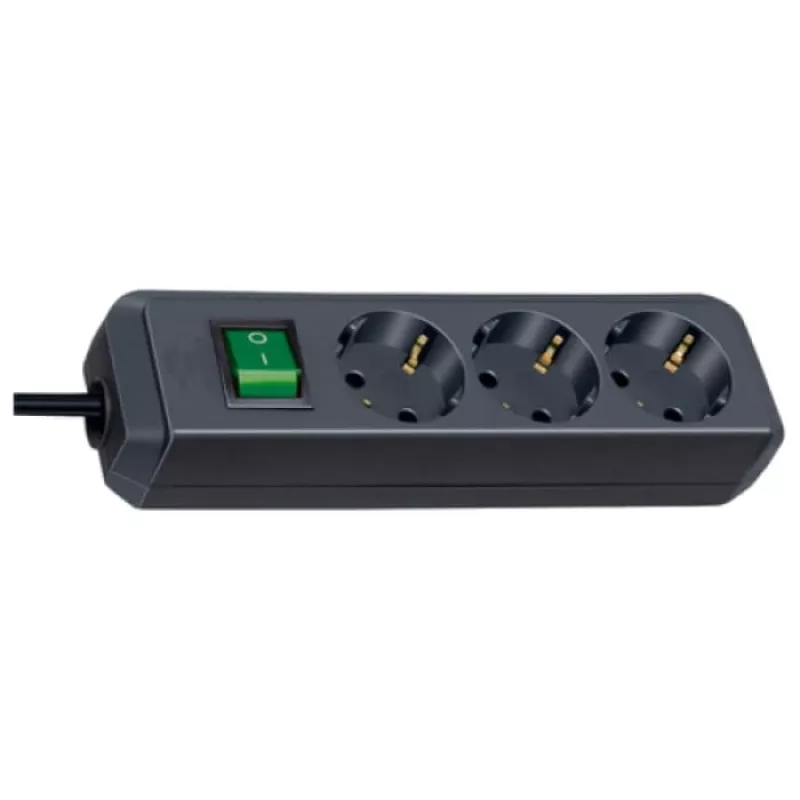 Prailginimo laidas Brennenstuhl Eco-Line 5m 3 AC lizdai Juodas