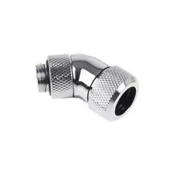 Alphacool Eiszapfen 13mm HardTubo įsukama jungtis 45° pasukama G1/4 – chromuota (17406)