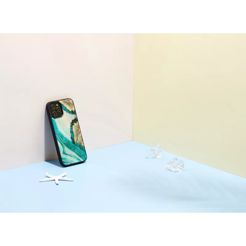 Apsauginis dėklas iKins Apple iPhone 12 Pro Max – akvamarino agato raštas