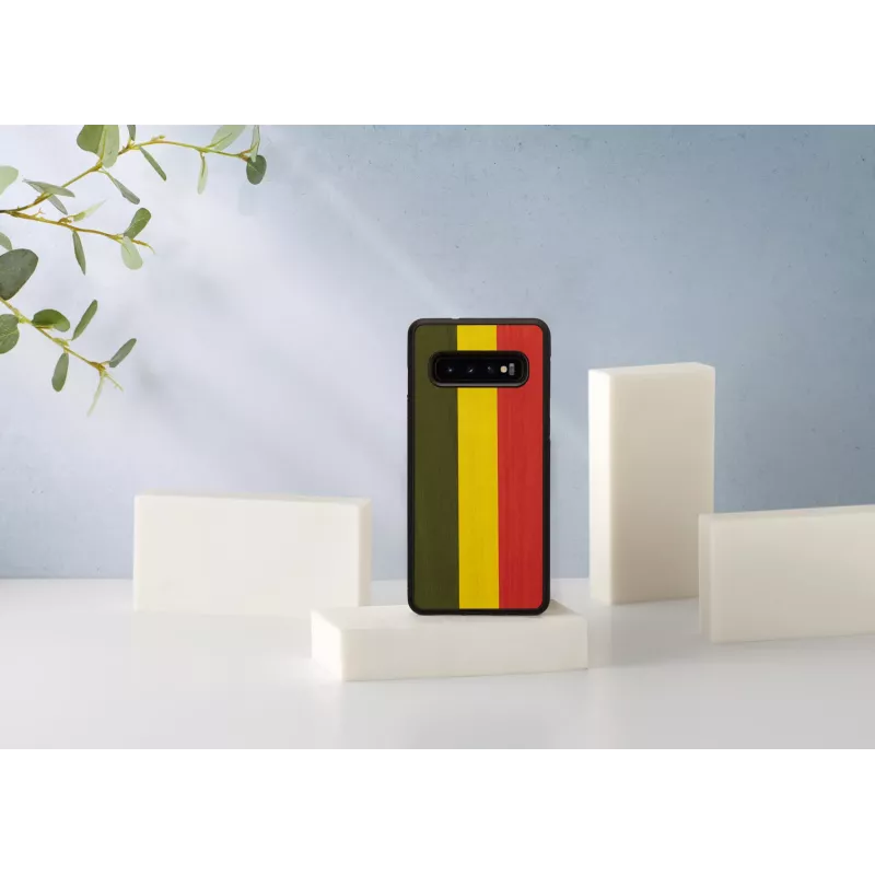 Dėklas Samsung Galaxy S10 man and wood reggae juodas – natūralios medienos apsauginis dangtelis