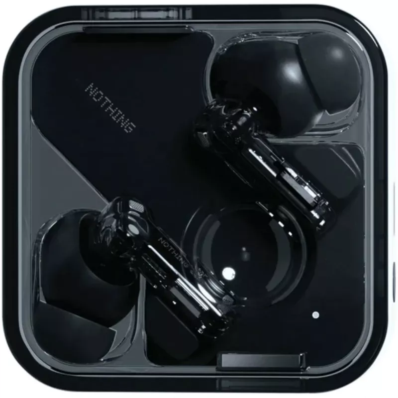 „Nothing Ear“ belaidės ausinės TWS, įterpiamos, skambučiams/muzikai, Bluetooth, juodos – permatomos (A10600061)