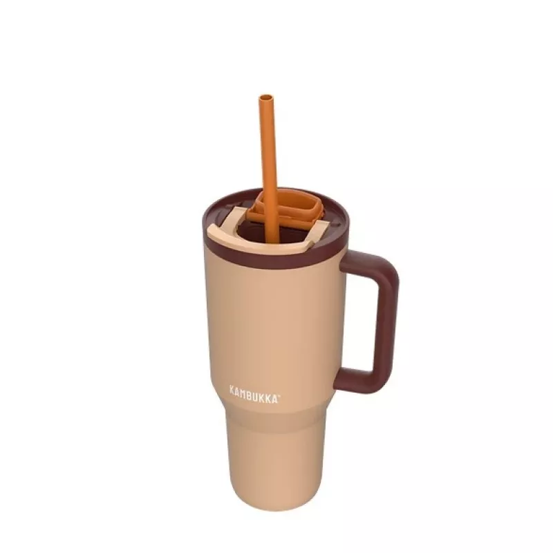 Termopuodis su teleskopiniu šiaudeliu Kambukka Rio Tumbler 950 ml Almond Dream