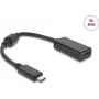 USB Type-C į HDMI adapteris DELOCK 8K 60 Hz HDR HDCP (DP Alt Mode) juodas