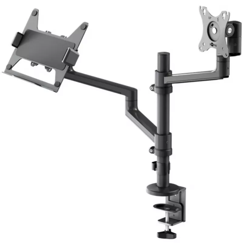 Monitoriaus laikiklis WENTRONIC Goobay Deluxe 74417 su nešiojamojo kompiuterio rankena, juodas