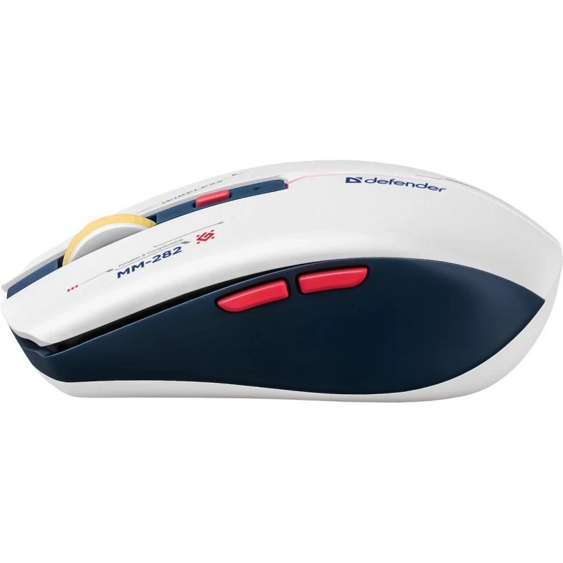 Belaidė žaidimų pelė DEFENDER MM-282 RF – ambidekstrinė, optinė 1800 DPI, 5 mygtukai, USB, maitinama baterija