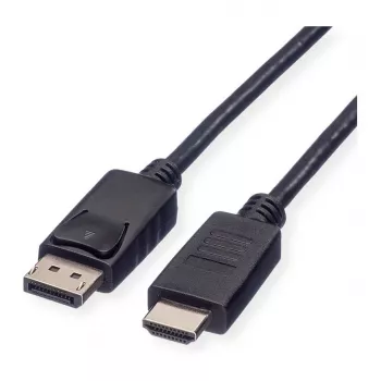 ROLINE 11.45.5782 vaizdo kabelio adapteris 3 m DisplayPort → HDMI iš perdirbtų medžiagų, juodas